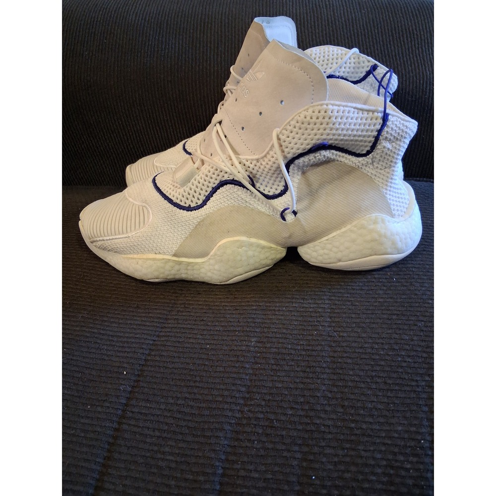 Adidas Crazy BYW LVL 1 Cloud White Purple CQ0992 Mens 13‎ Basketball Shoes
